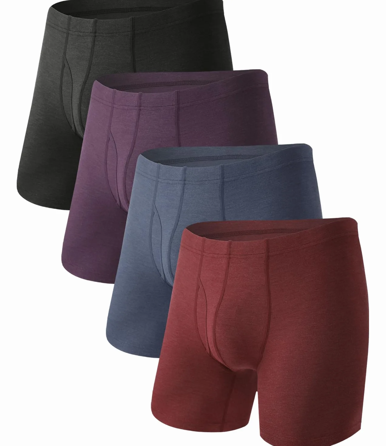 BAMBOO COOL Calzoncillos tipo bóxer para hombre, suaves, transpirables, largos, calzoncillos tipo bóxer para hombre