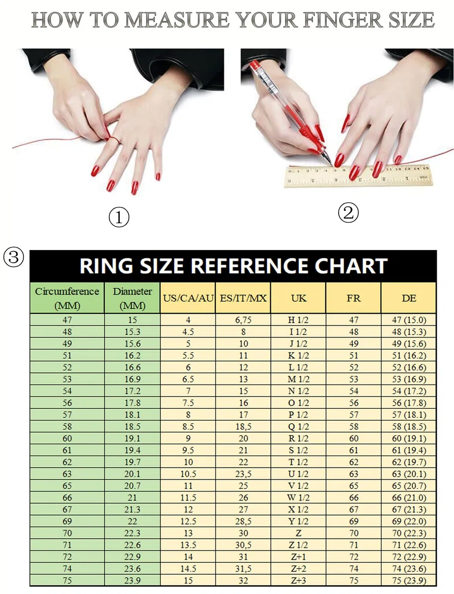 Anillo de oro blanco Au 375/585/750 para parejas de oro auténtico, anillo apilable clásico para parejas con diamante, anillos de amistad 9 K/14 K/18 K, oro blanco, talla 47-65
