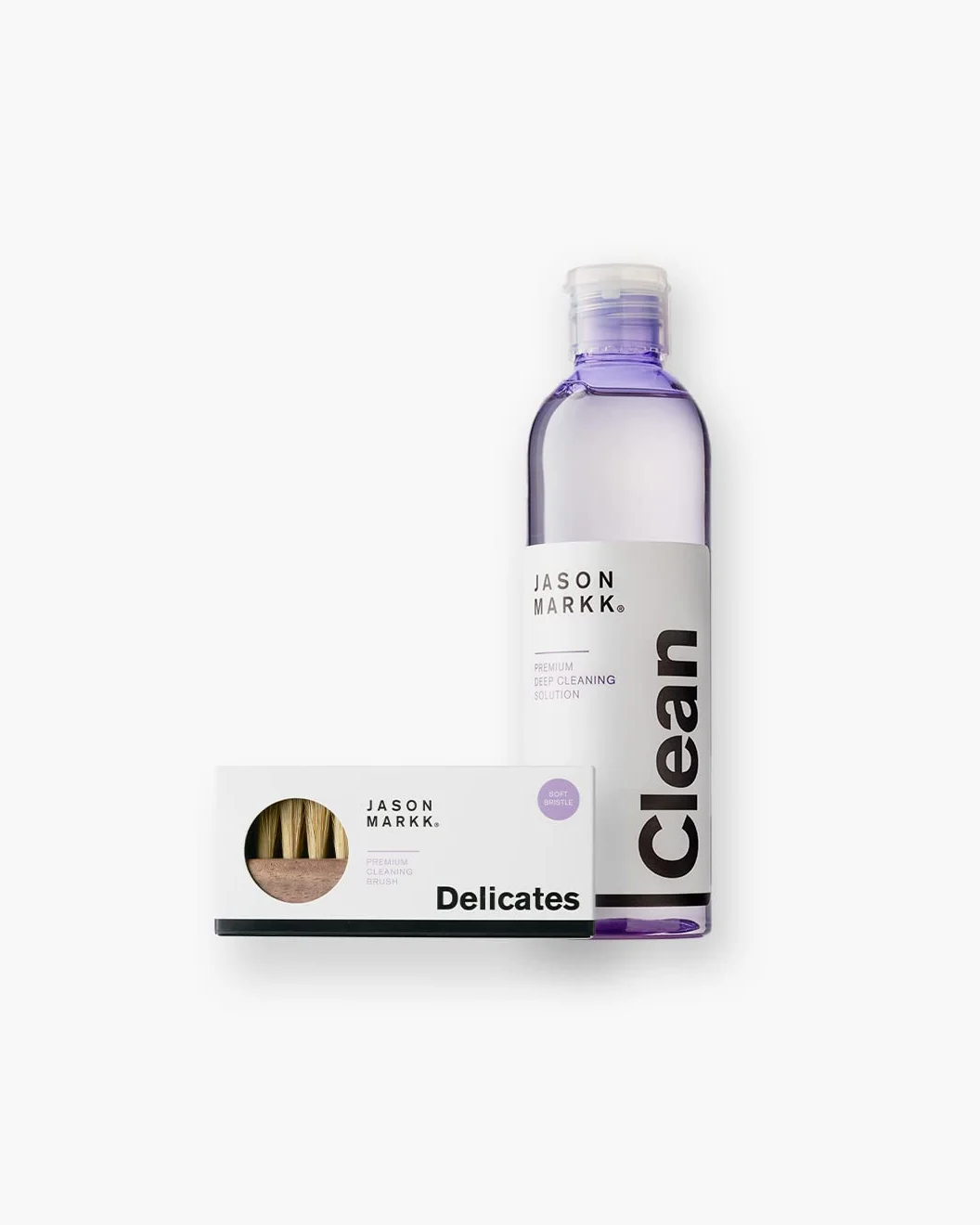 Jason Markk Cepillo para zapatos y limpiador profundo de 8oz/236 ml en set – para la limpieza y cuidado de zapatos y diversos materiales, morado, Einheitsgröße