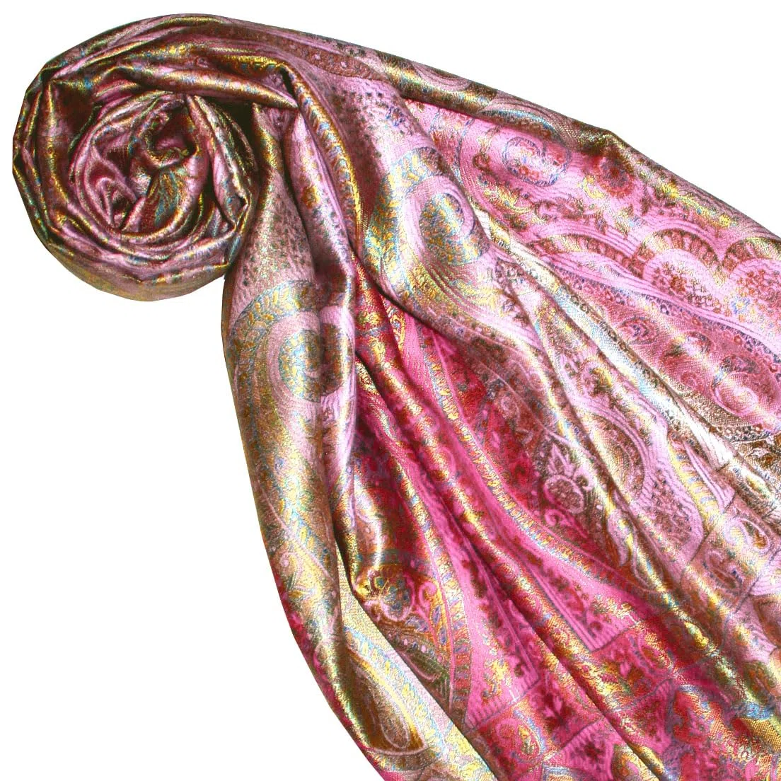 Lorenzo Cana Luxus Pashmina 78655 - Bufanda Cabeza Cuello para Mujer, Tejido de Jacquard, 100% Seda, Estampado de Cachemira, Pañuelo de Seda, Tonos Pastel