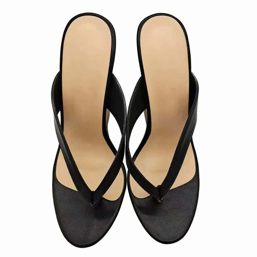 Sandalias de tacón para Mujer, Tacones Altos, Sandalias de cuña con Punta de Verano para Mujer, Sandalias de tacón Alto con Punta Redonda (Color: Negro, tamaño: 5,5) (Negro 7,5)
