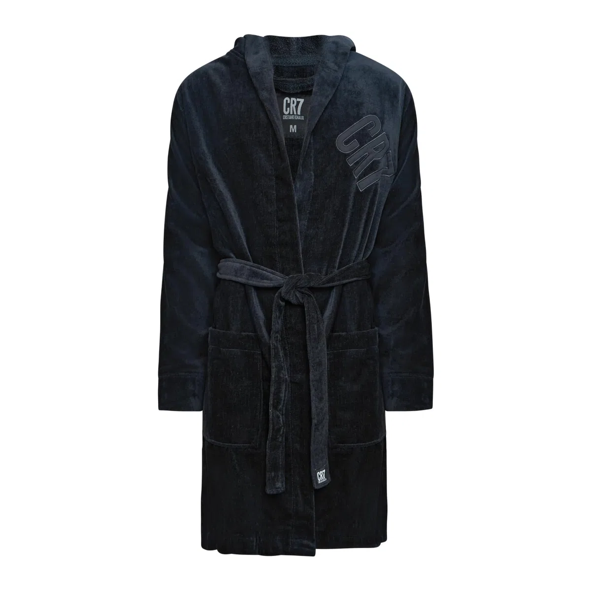 CR7 Cristiano Ronaldo Basic Albornoz para Hombre, Negro, L