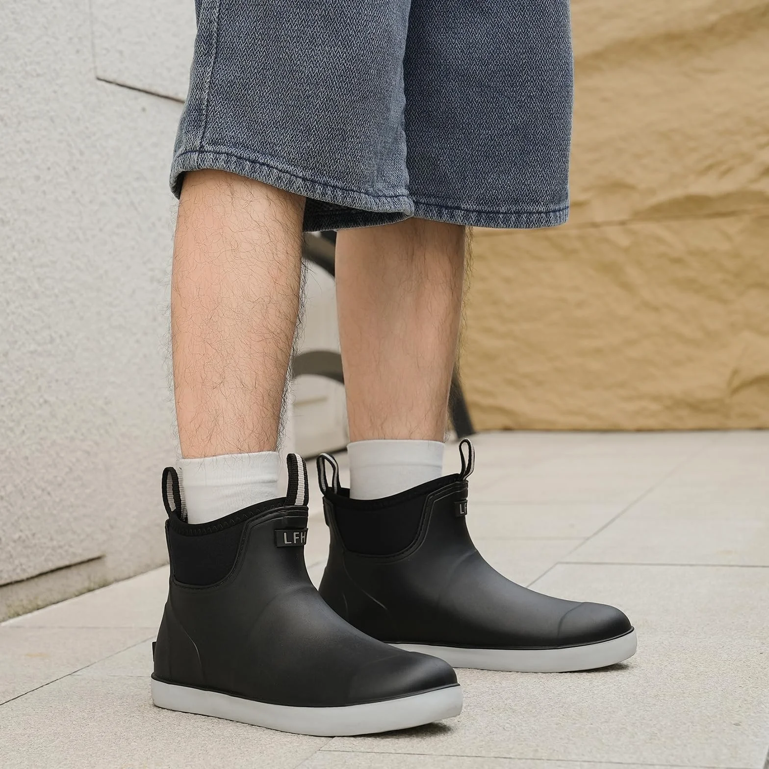 Botas De Para Hombre, Segurida Botines Agua Para Adultos, Antideslizante Hermético De PVC