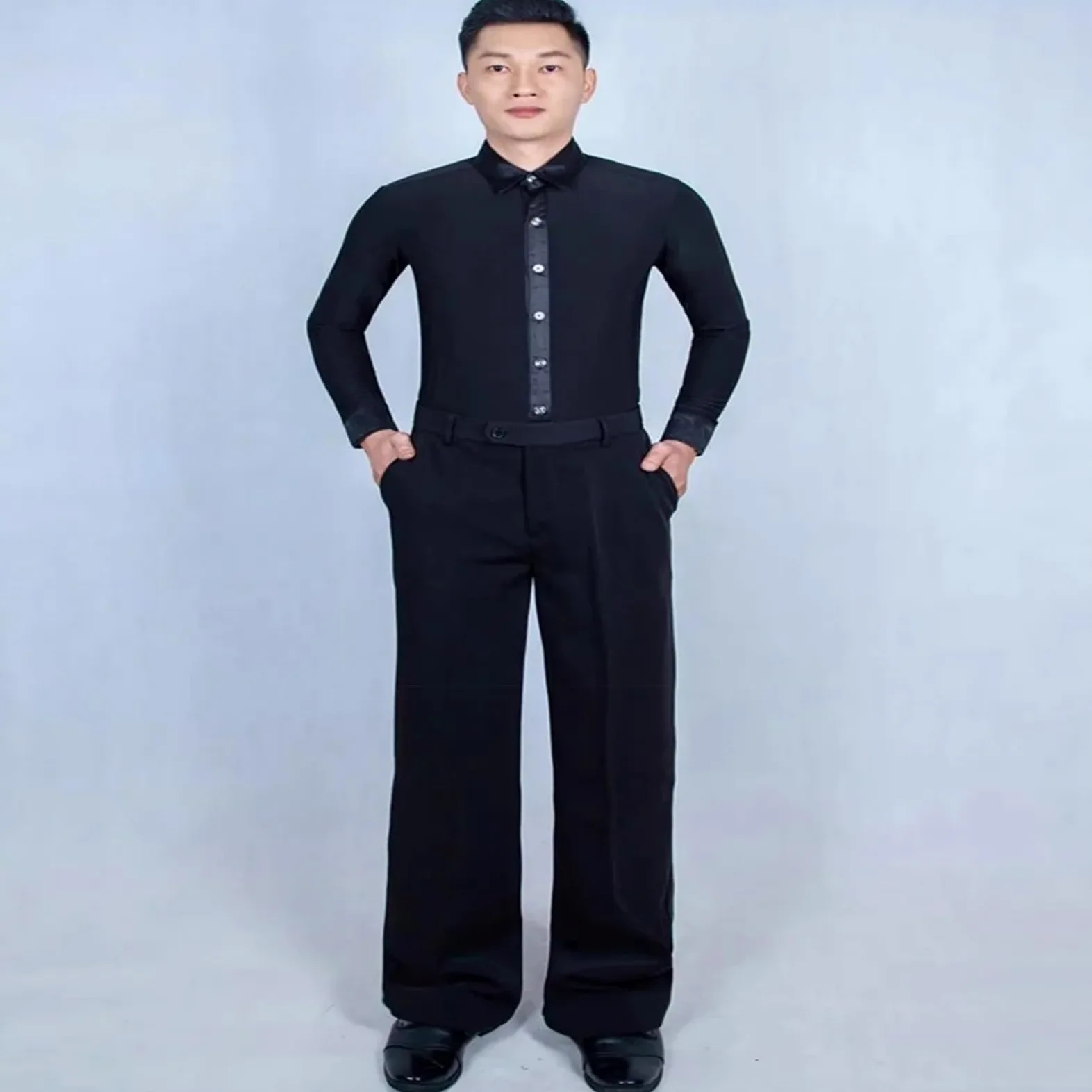 Pantalones De Baile Latino Hombre Pantalones de Baile Latino/Jazz for Hombre, Color Negro, for Mujer, for salón, Ropa, pantalón práctica/actuación con un botón(Brown,23 Waist 77)