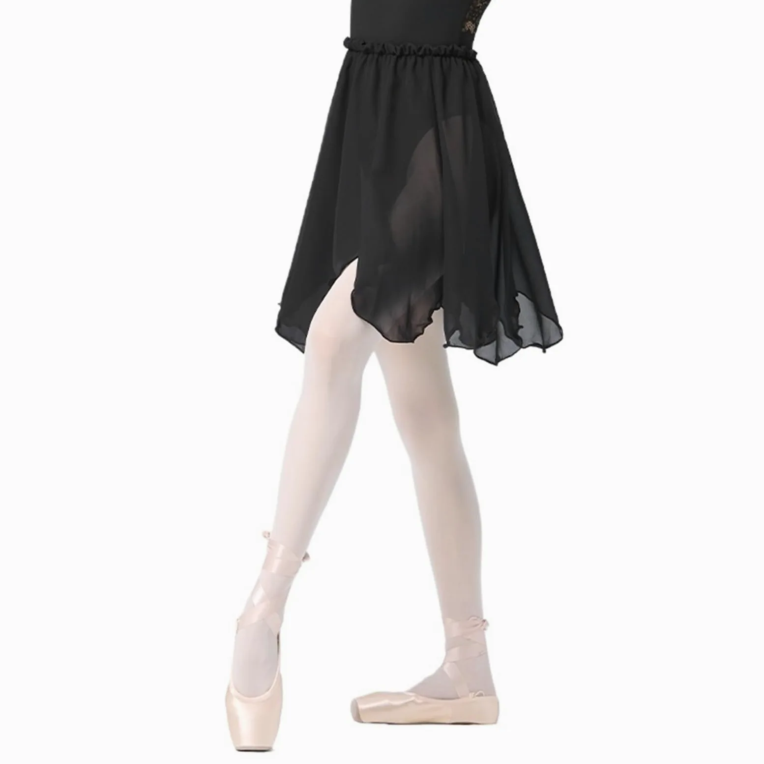 Faldas de Ballet for Mujer, Cintura elástica, Color Blanco y Negro, pétalos, Longitud Media, Falda de Gasa, tutú de Bailarina para Mujeres y Niñas