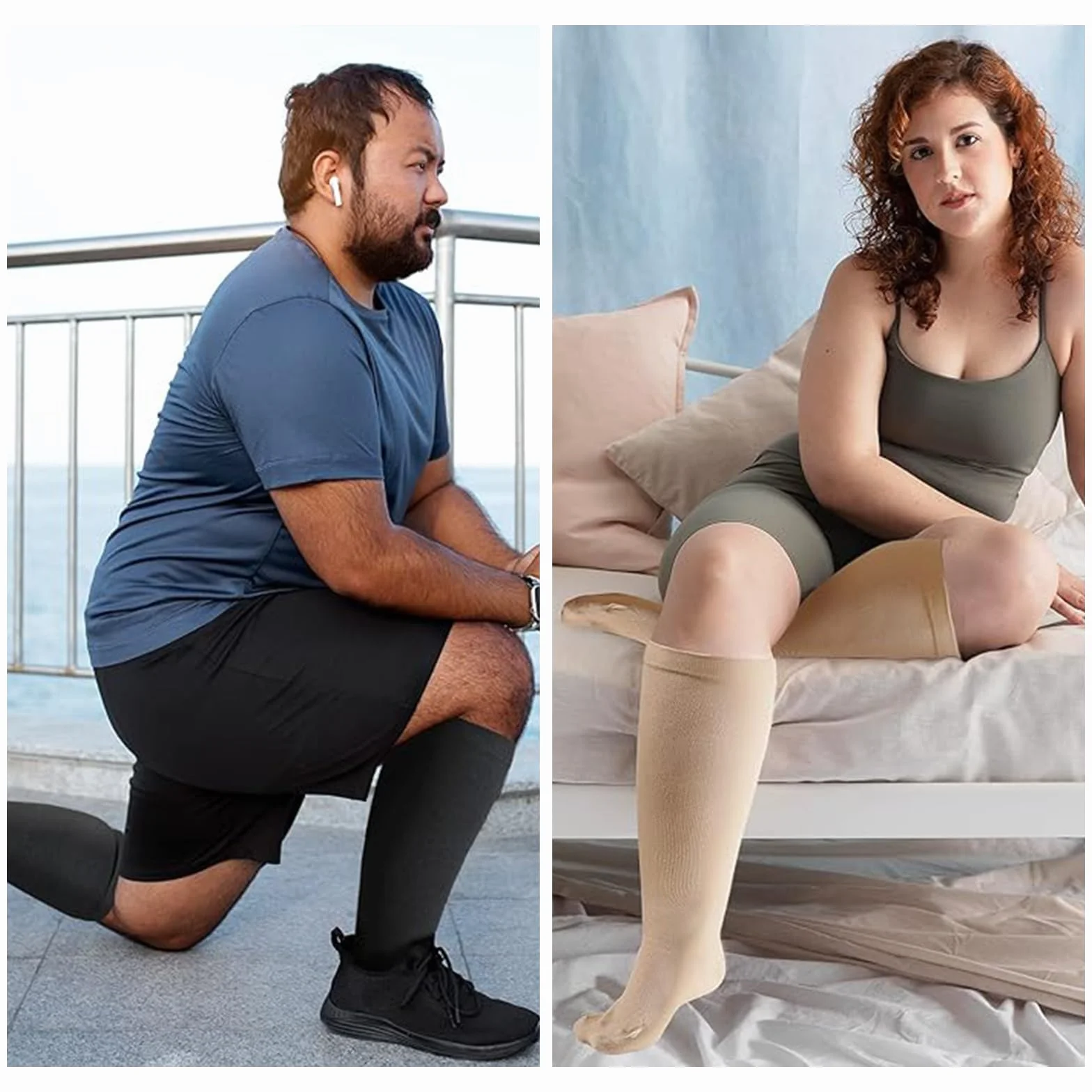 Calcetines de compresión para mujer y hombre 2 pares deportivos para correr