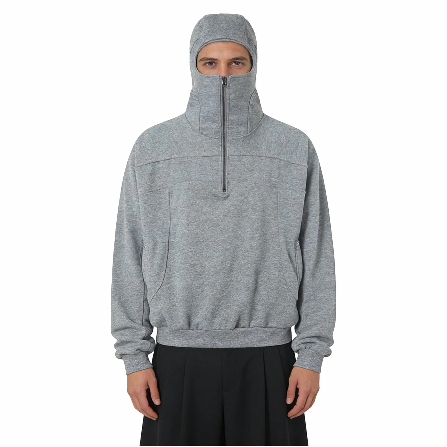 Sudadera con capucha con capucha y cremallera para hombre, manga larga, sudadera, manga larga, forro polar, doble capucha, chaqueta para hombre, para uso diario, esquí y deportes de invierno