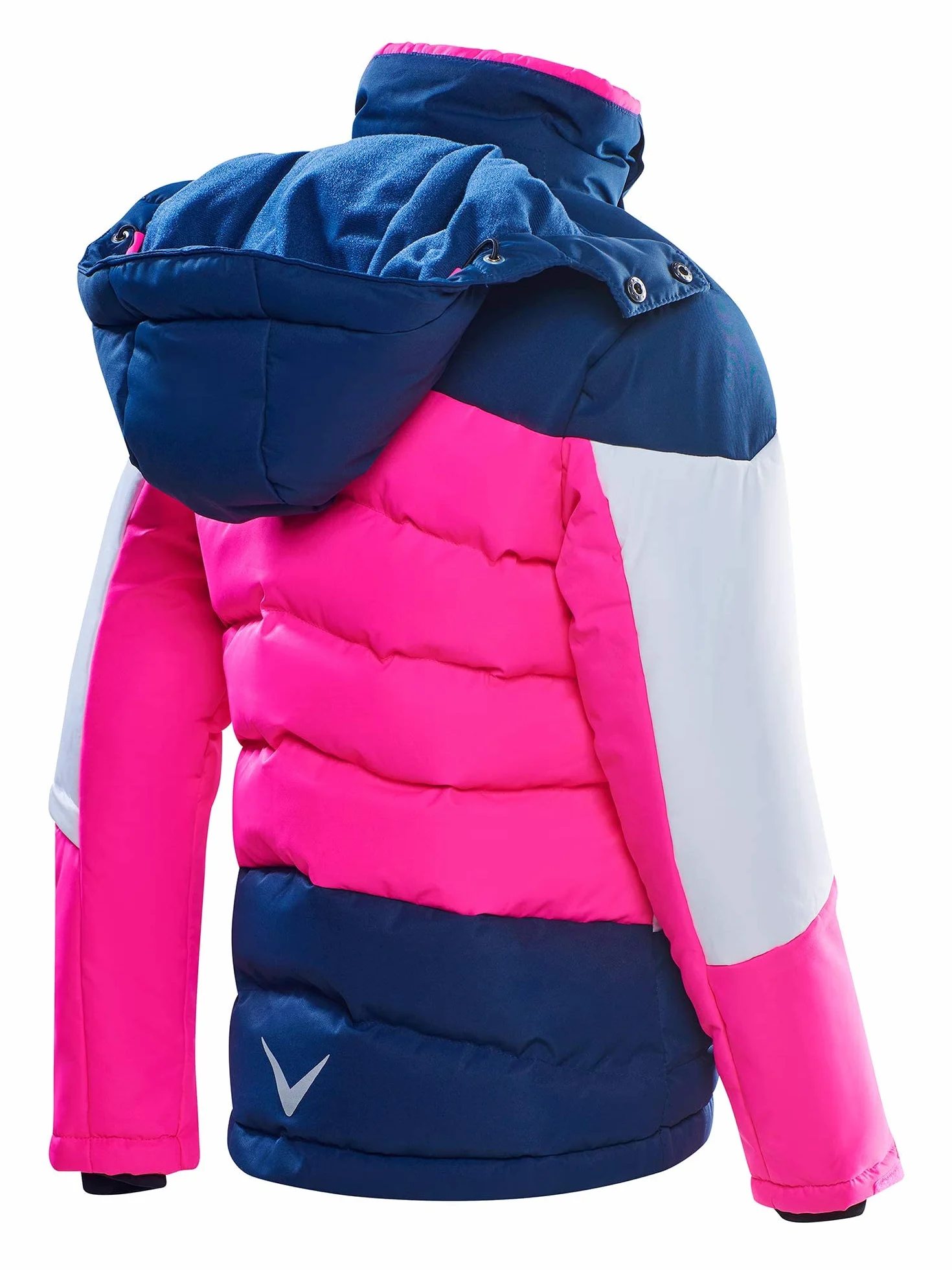 Black Crevice Chaqueta de esquí infantil, chaqueta de invierno rompeviento e impermeable para niños, bolsillos impermeables con cremallera, con capucha