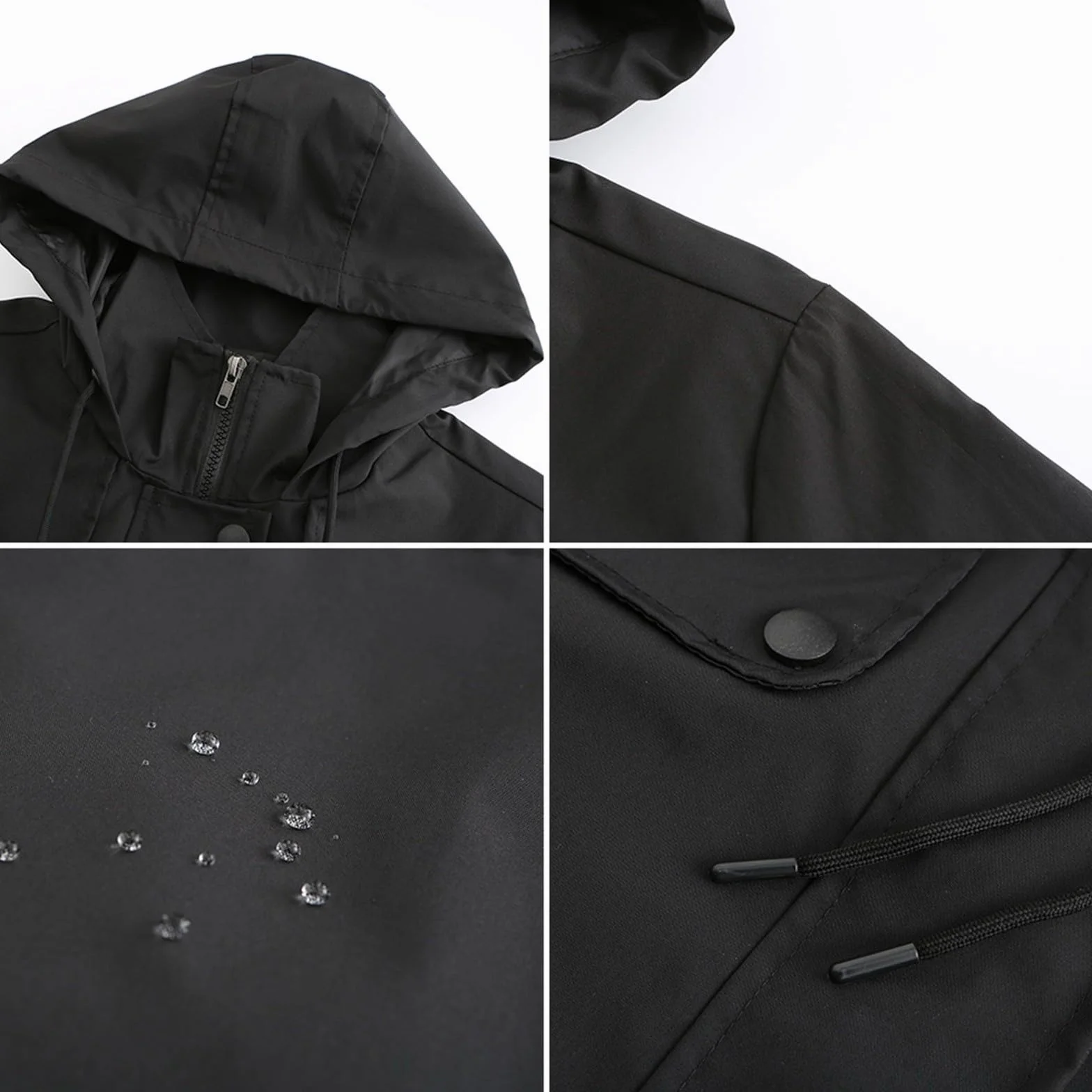 Chaquetas De Lluvia Talla Grande Para Mujer, Impermeable Ligero Y Largo Con Capucha, Viajes Al, Senderismo, Cortavientos Calcetines Senderismo Mujer Waterproof Jacket Women Chaqueta 3