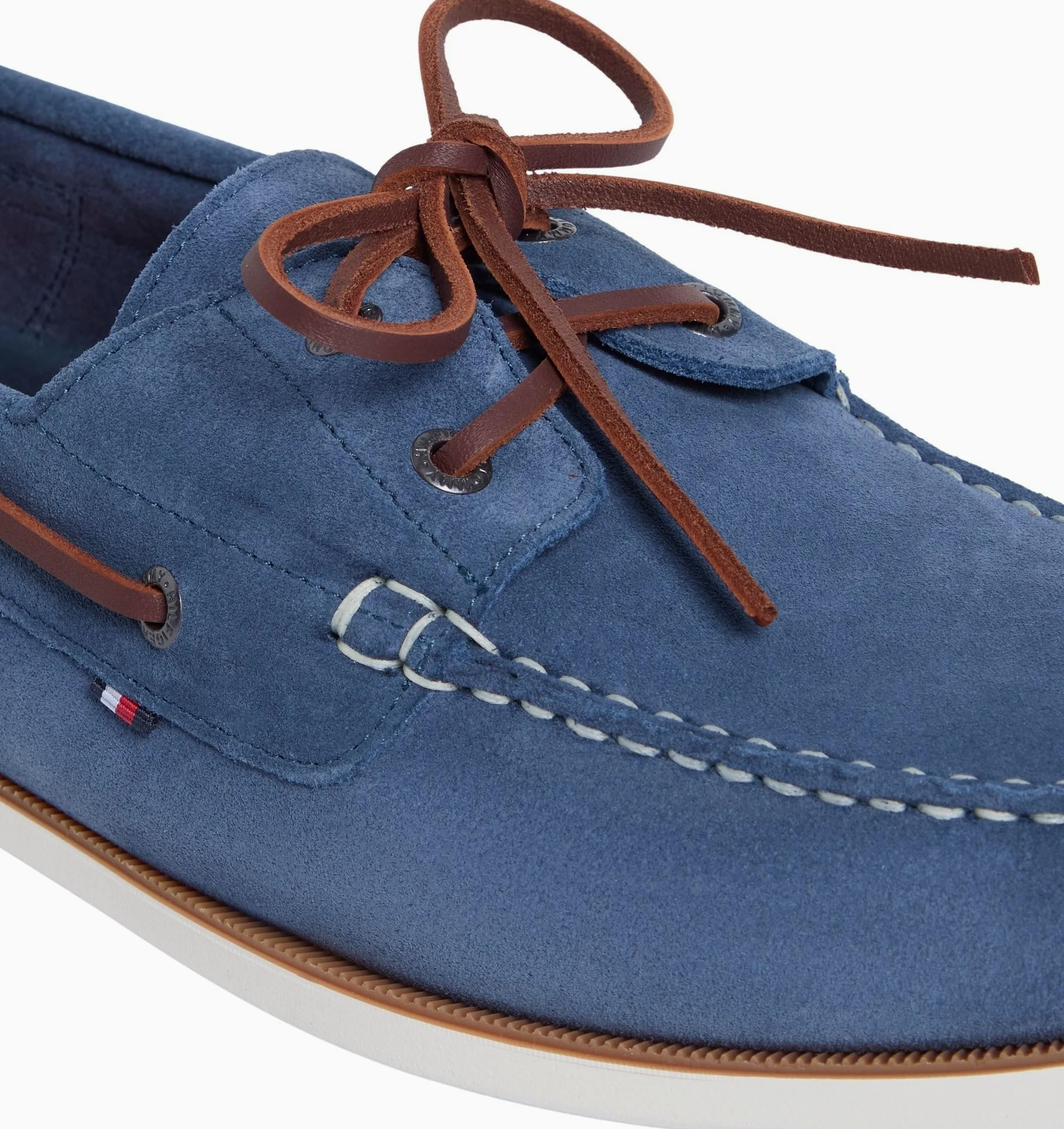 Tommy Hilfiger TH Boat Shoe Core Suede Fm0Fm05387 - Zapatos náuticos para Hombre, Color Azul (mar Egeo), 8