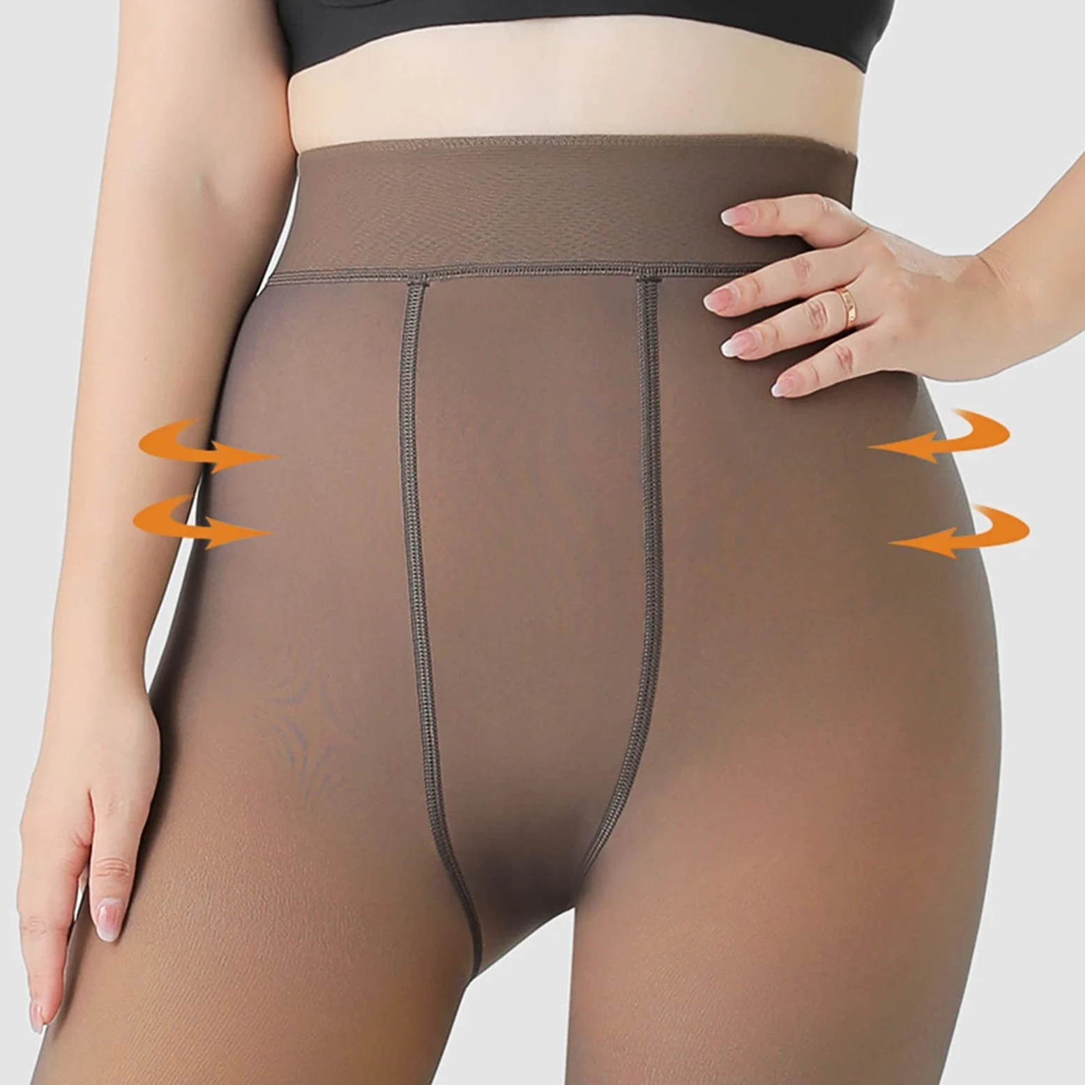MJGkhiy Medias de forro polar para mujer color carne falso translúcido cálido acolchadas medias cómodas medias térmicas sin costuras elegantes medias forradas leggings gruesas medias cálidas de