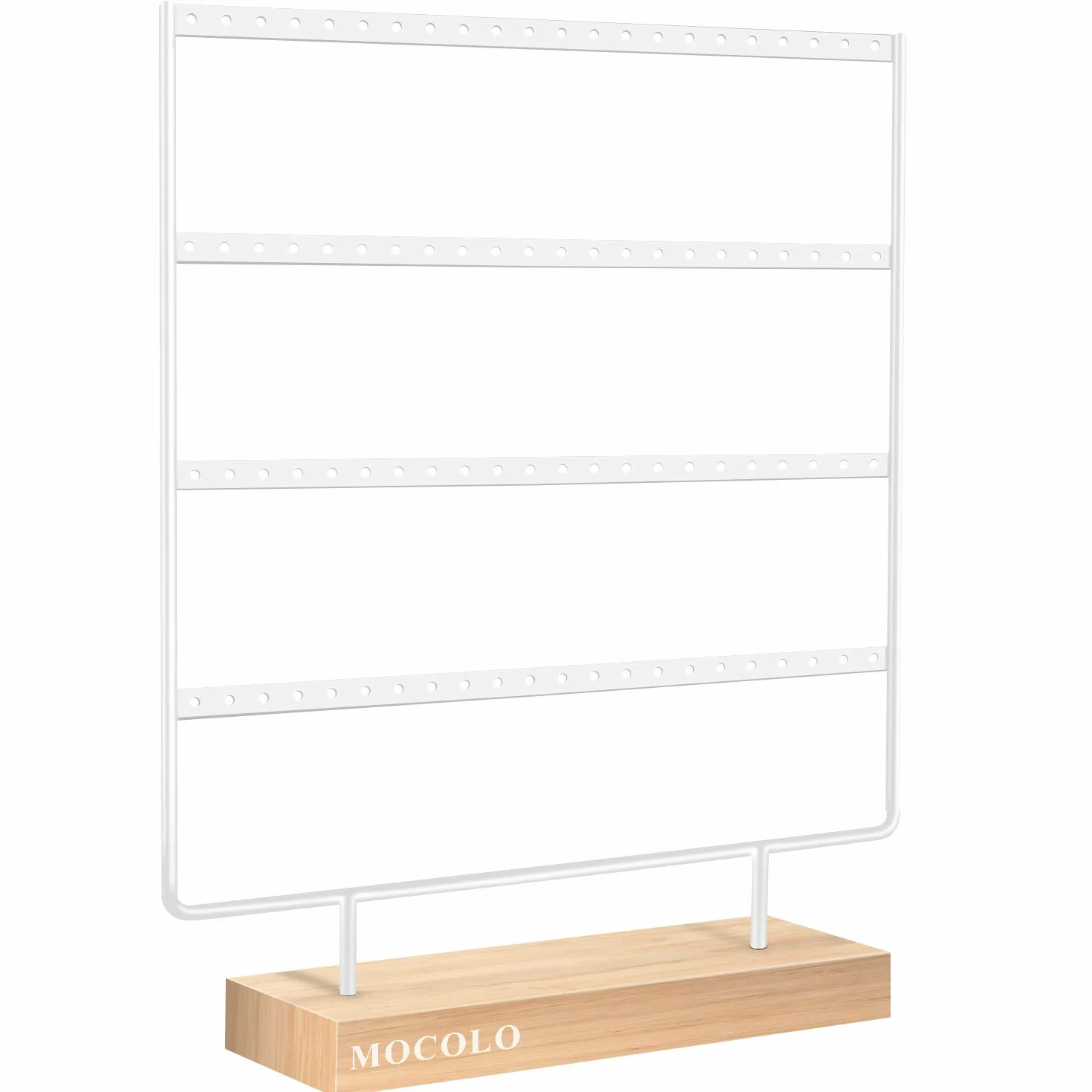 Soporte organizador para pendientes de 4 niveles 88 agujeros blanco