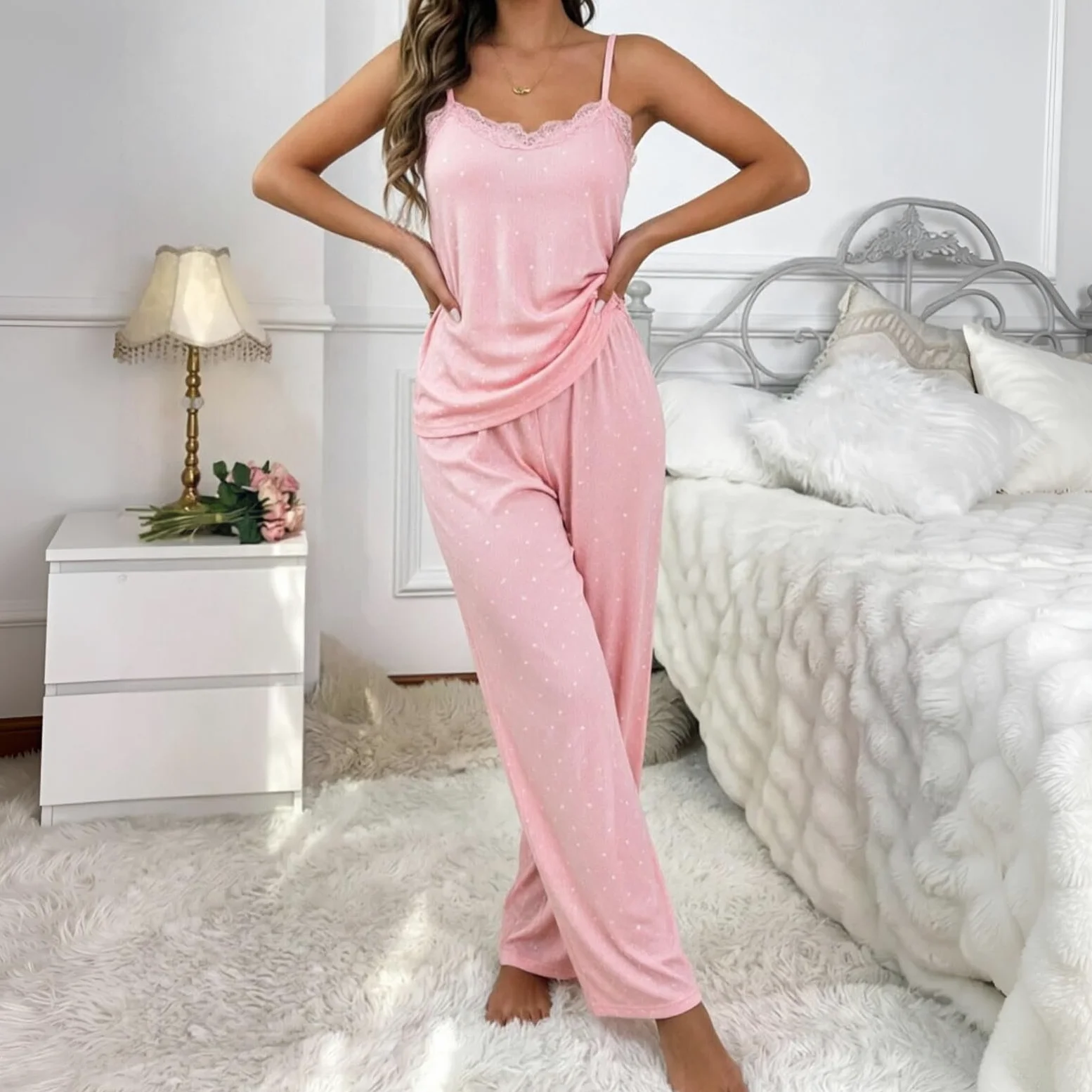 Camisa Blanca Gasa De Algodón Mujer,Pijama Mujer Sexy Chic Algodón Descuidado | Top redondo y bajo, de gran tamaño, ropa de satén, transpirable, pijama y pijamas chic y elegante, top liso