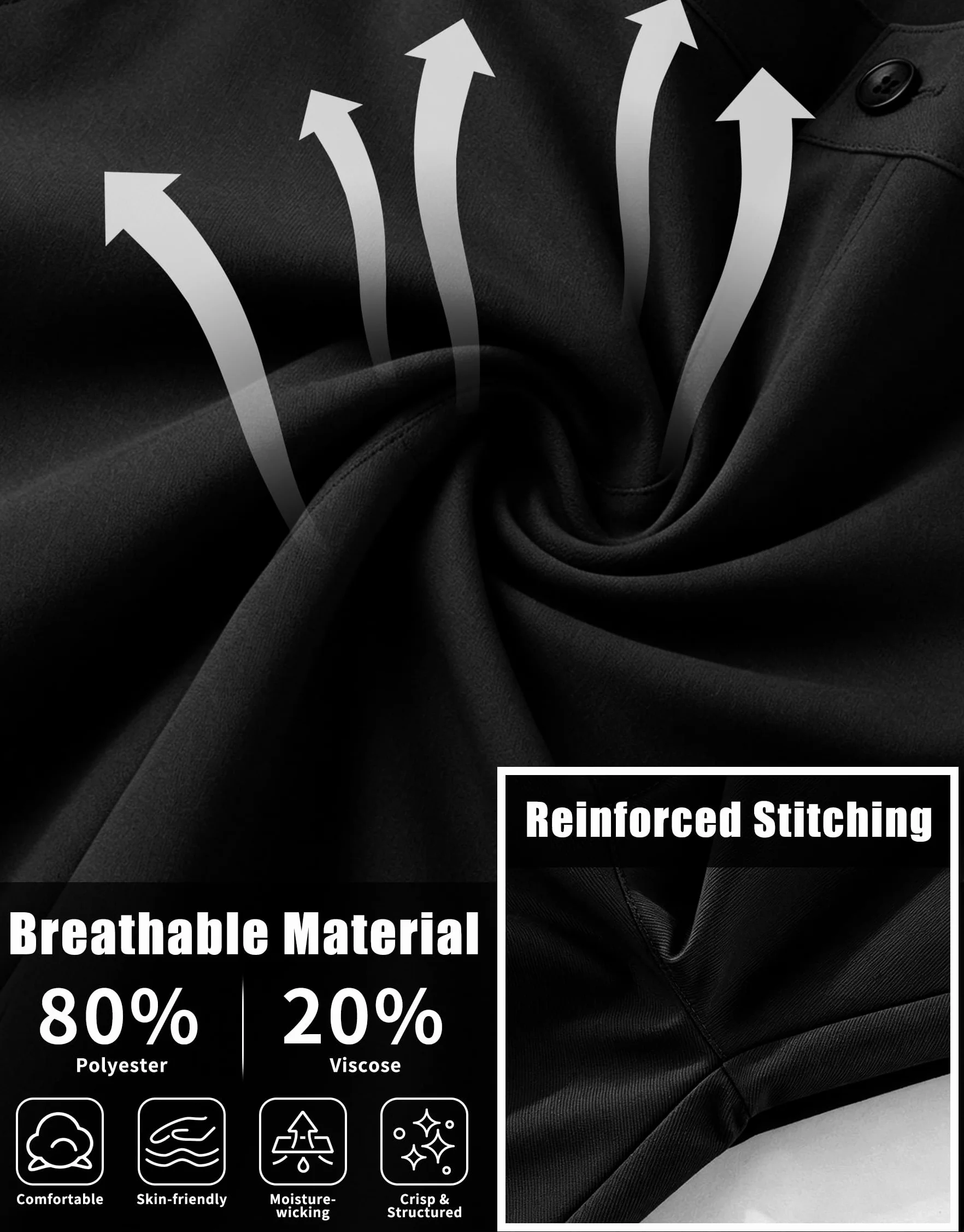 Pantalones Cortos Escolares Niños, Sin Plancha Shorts Uniforme con Cremallera Botón, Transpirable Cinturilla Elástica Pantalón Cortos Formales Deportes para Infantil Edad 7-13