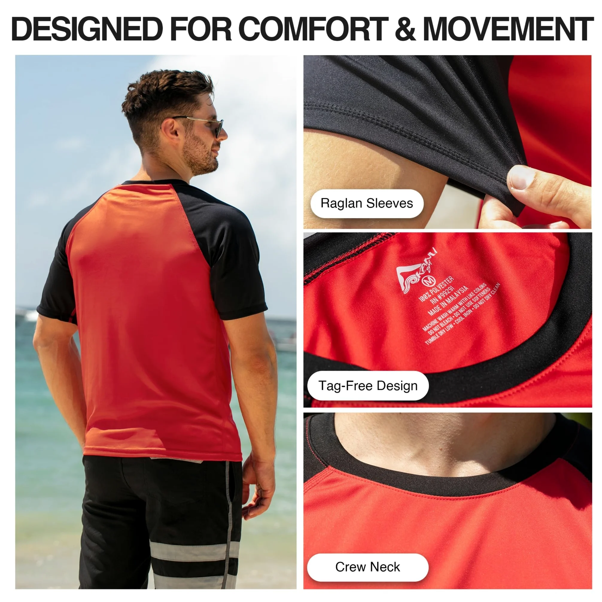 Kanu Surf CB Rashguard UPF 50+ - Camisetas de Natación (Talla Regular Y Extendida) CB (UPF 50+ 50) CB Rashguard UPF 50+ UPF 50+ Camisa de protección de Sarpullido Hombre