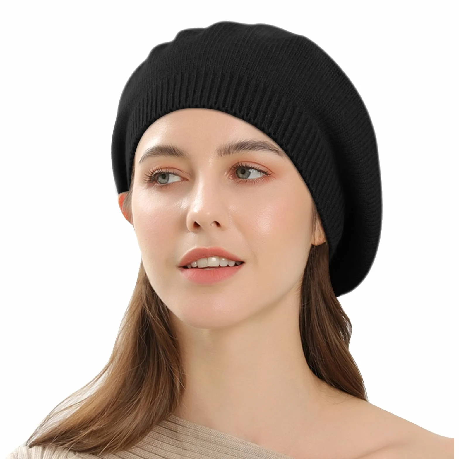 Boina Mujer Clásico Estilo Francés Gorro Vintage Sombrero de Punto Artista Parisino Moderno Pintor Sombrero Otoño Invierno