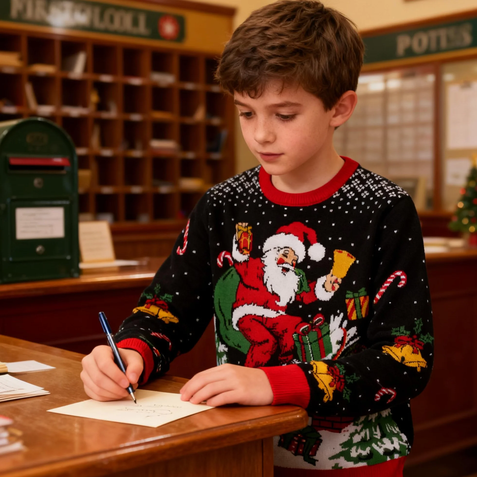 Kids4ever Suéter de Navidad Jersey de Punto Reno Rudolph Manga Larga Cuello Redondo para niños 7-13 años