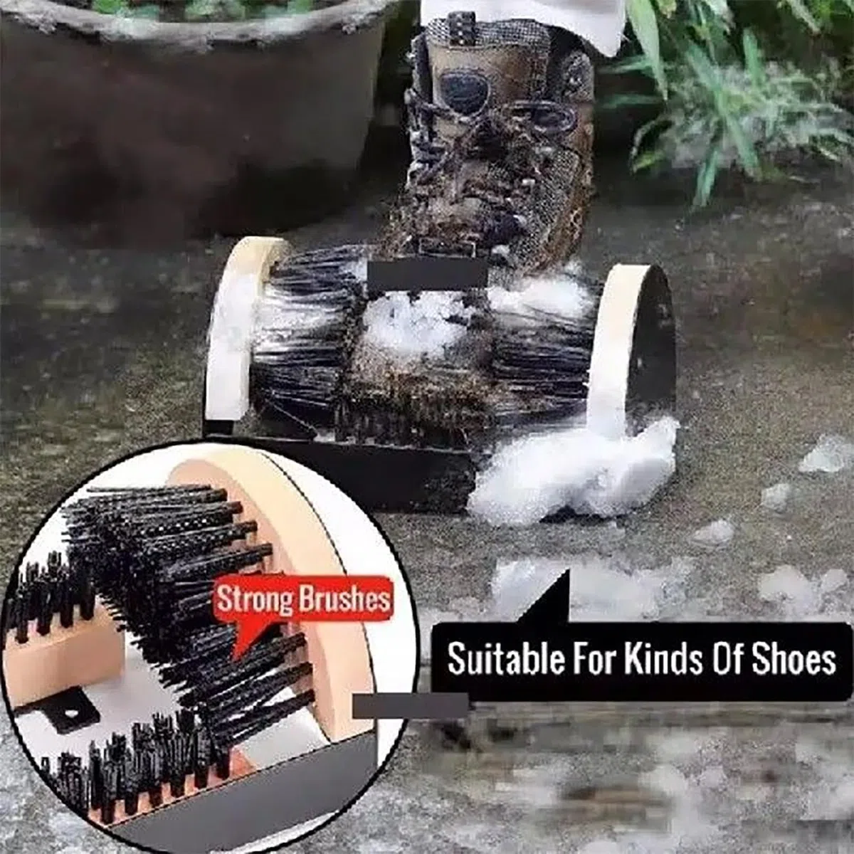 Cepillo rascador de suela de zapatos y botas de acero inoxidable resistente para calzado al aire libre, elimina eficazmente la suciedad, la nieve y las manchas