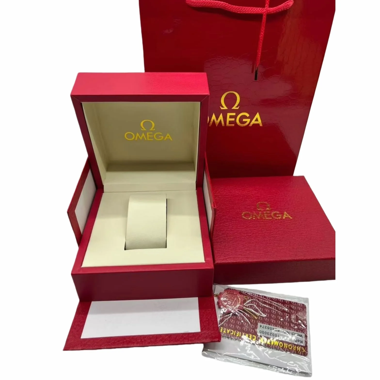 Carcasa Dura Almacenamiento Estuche Reloj Rojo Texturizado Acabado Suave Forro Protección Soporte Hombre Accesorios Caja para Omega