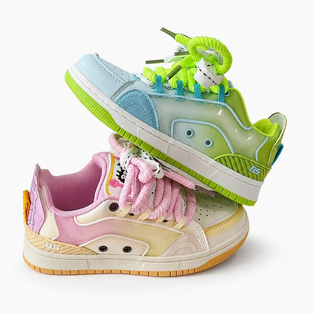 Zapatillas de mujer Plataforma Colorido Casual Zapatos Chunky | Zapatillas gruesas transpirables de malla de poliuretano con tacón de 4,5 cm. Zapatos cómodos perfectos para mujer para el