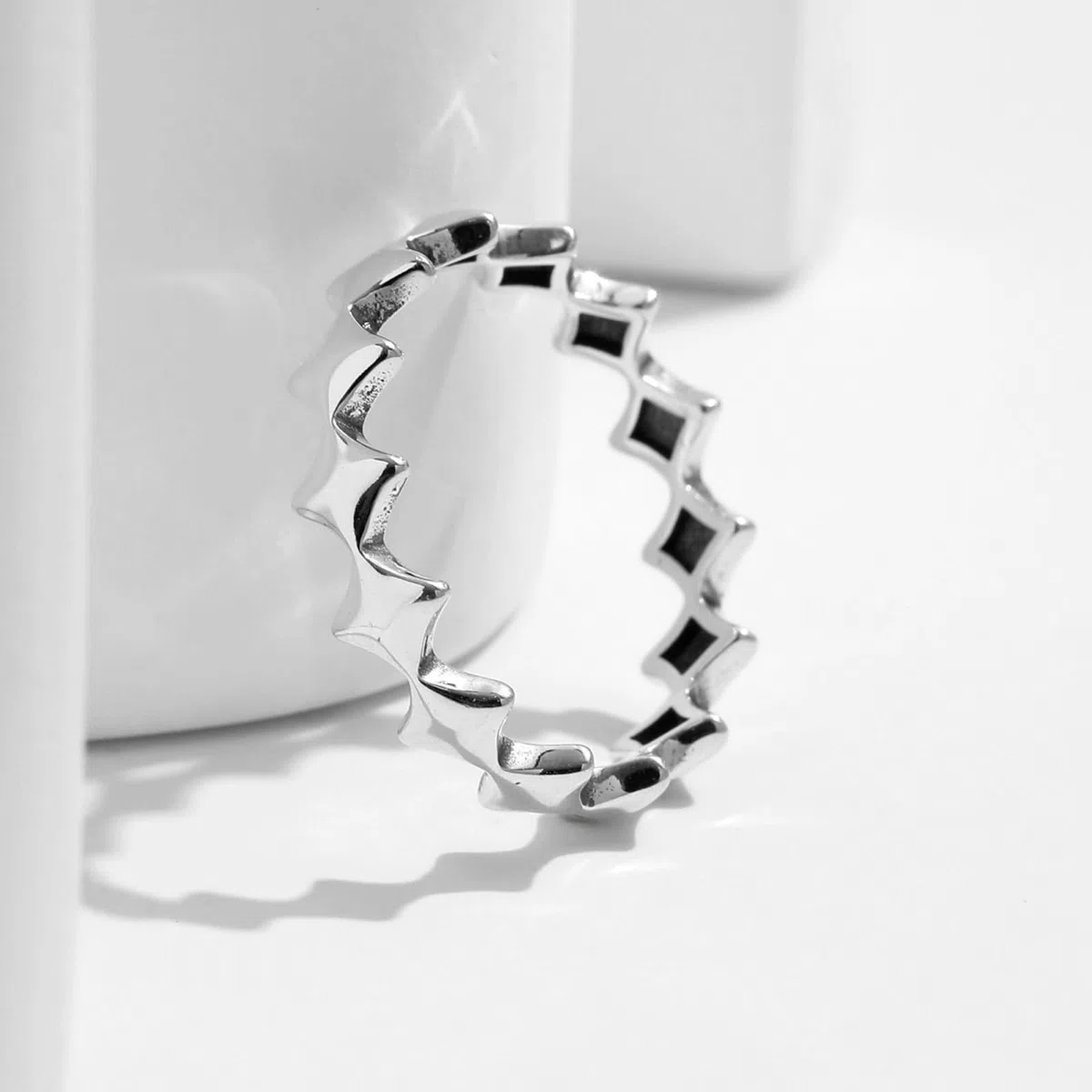 Anillos vintage, alianzas de boda de metal redondo oro blanco 9K/14K promesa regalos para mujer