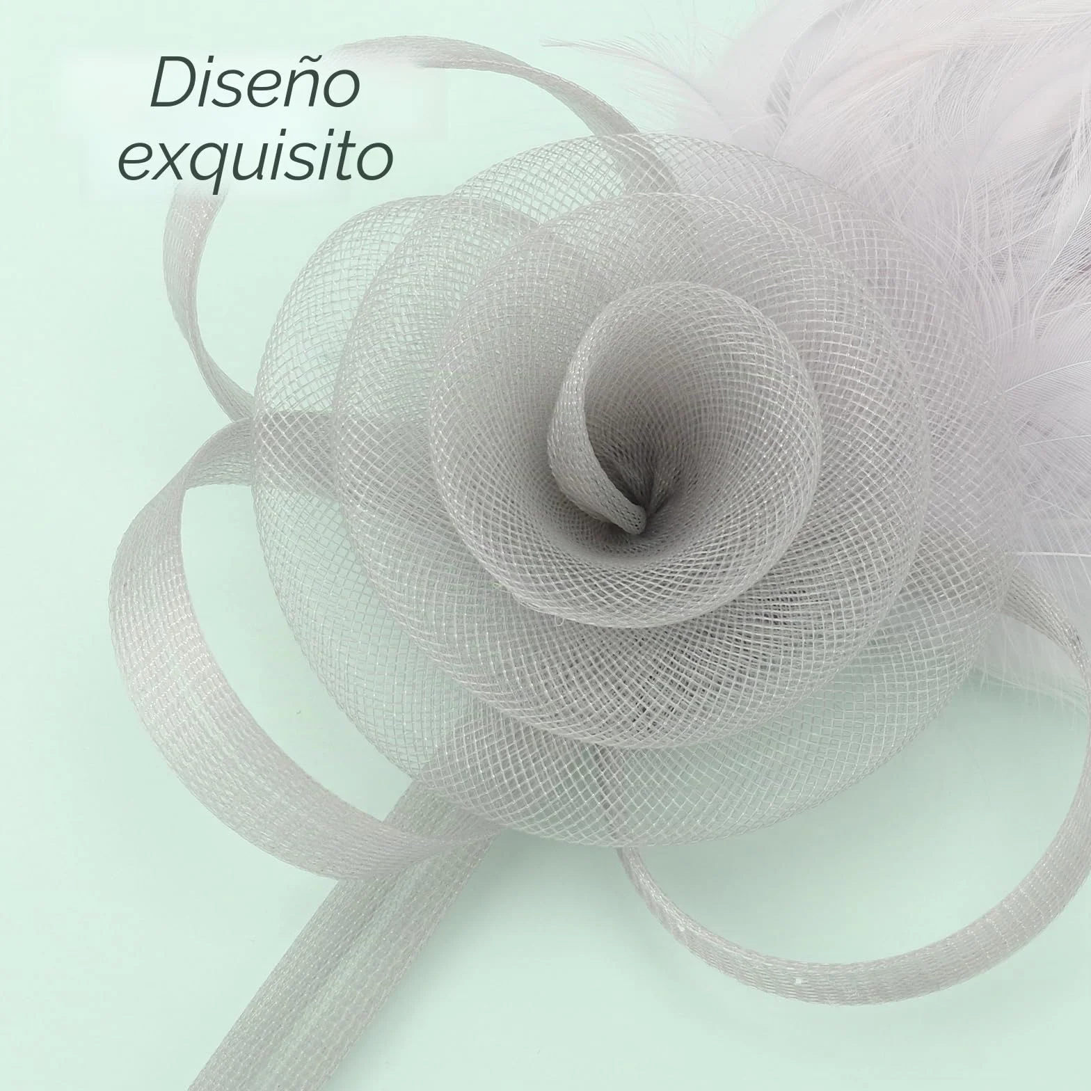 DRESHOW Fascinator Sombrero Flor de Plumas Clip de Pelo Elegante Sombrero de Malla Ideal para Fiestas, Cócteles, Bodas para Mujer