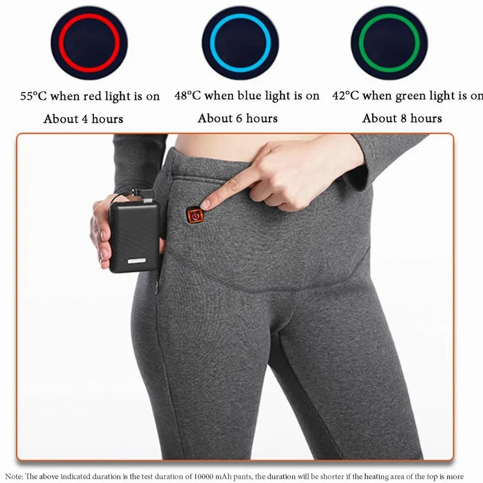 Conjunto de Ropa Interior Térmica Eléctrica para Hombre, Pantalones y Camiseta con Calefacción por USB, Capa Base Exterior con 11 Zonas de Calentamiento,Gris,XXL