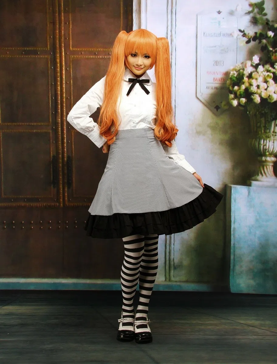 Antaina Gris Volantes Kawaii Vintage Victoriana Princesa Lolita Longitud de la Rodilla Midi Plisada Falda