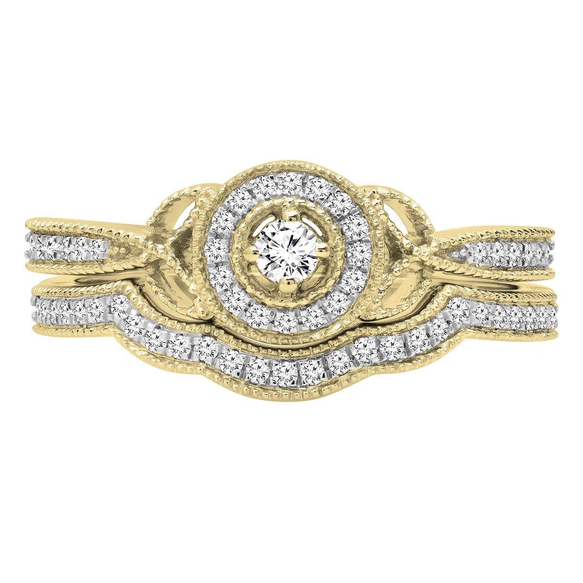 DazzlingRock Collection 10 quilates oro amarillo redonda IJ diamante blanco