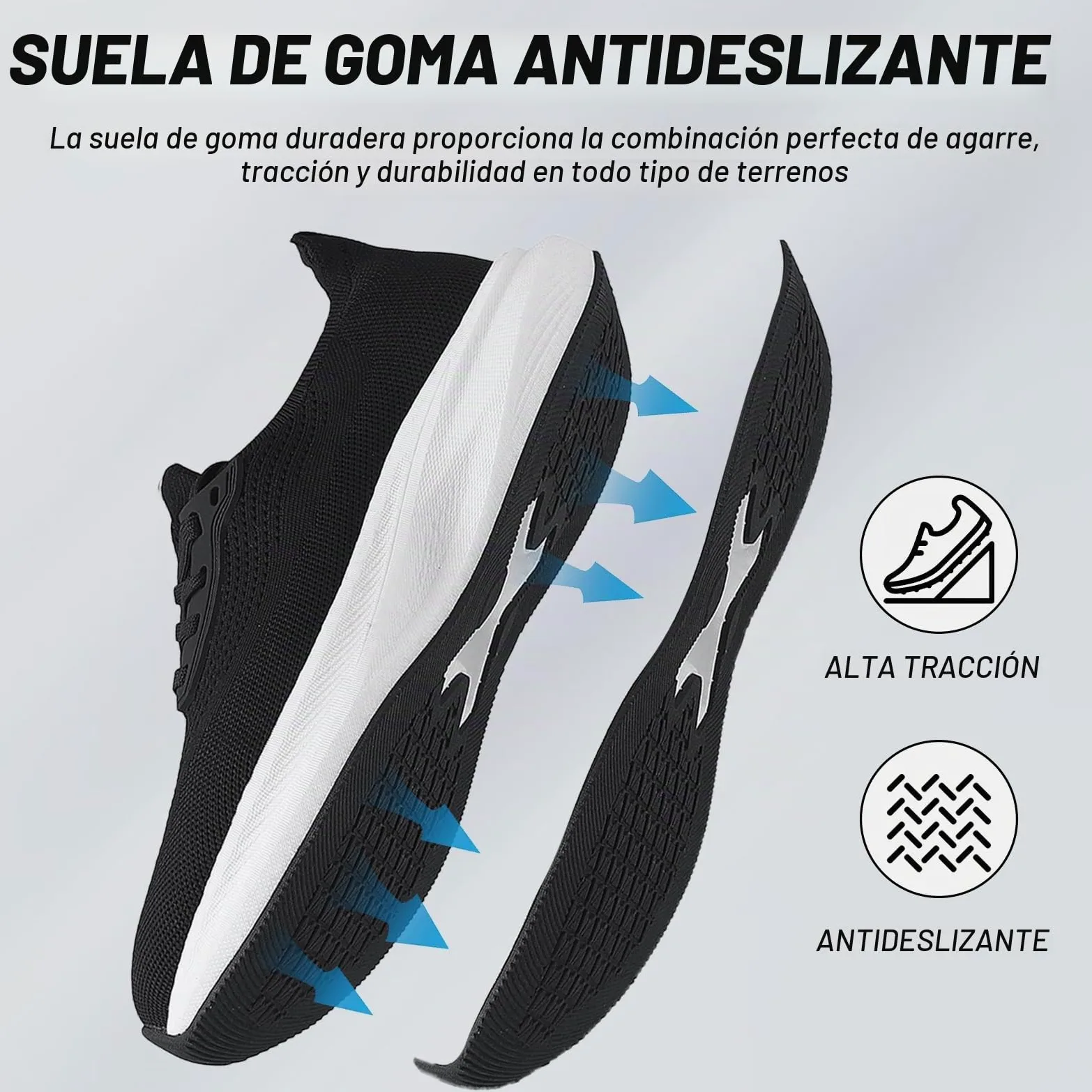 Zapatillas de Running Extra Anchas para Hombre, con amortiguación y Soporte, Ligeras y Transpirables, con Puntera Ancha