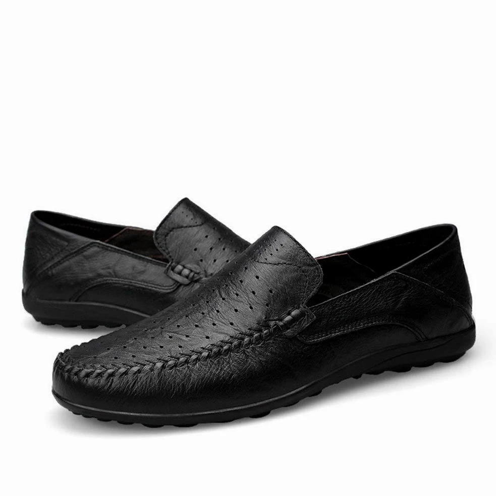 Hombre Mocasines Slip On Verano Agujero Transpirable Comodas Hilo de Coser Trabajo Zapatos