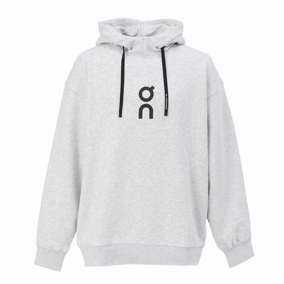 On Sudadera Gris Running Club Hoodie Crater de Corte Holgado
