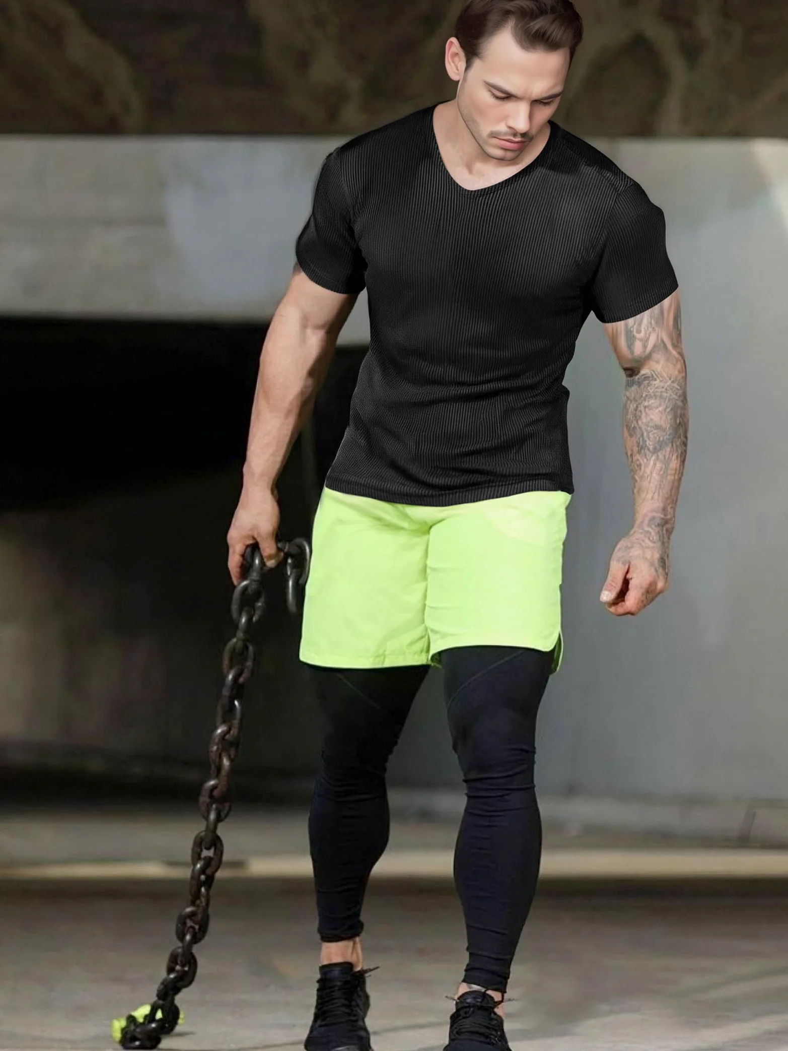 Lehmanlin 1, 2, 3 o 5 Piezas Camiseta Deporte Hombre, Camisetas Manga Corta Hombre, Secado Rápido Elástico Respirable para Running Gimnasio