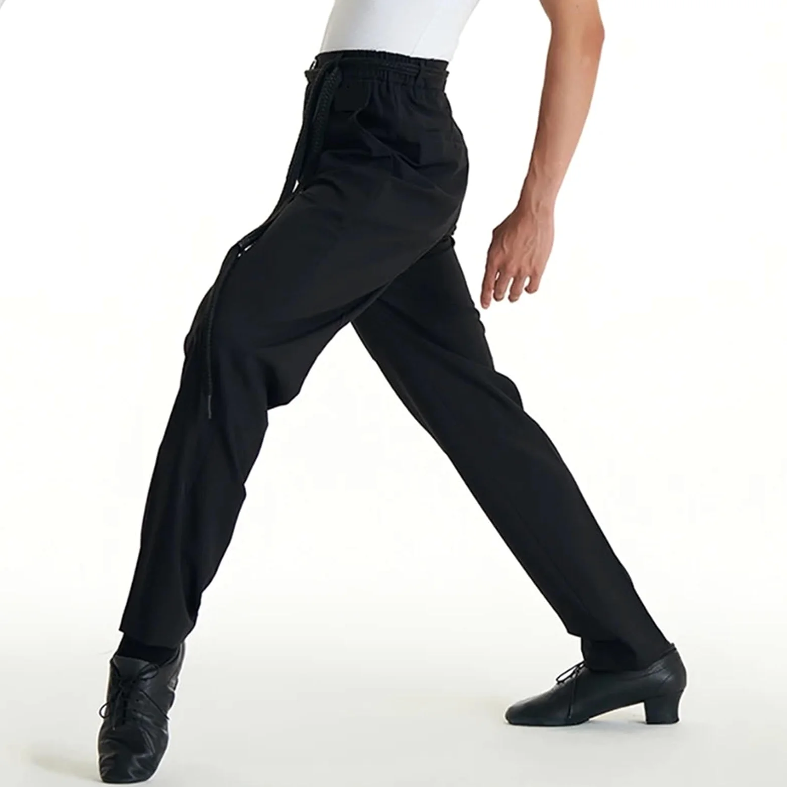 Pantalones de Baile Latino for Hombre, Pantalones Rectos con cordón, Vestido chachachá, Rumba y Tango, Ropa actuación for para Hombre, Salsa, Jazz, Danza