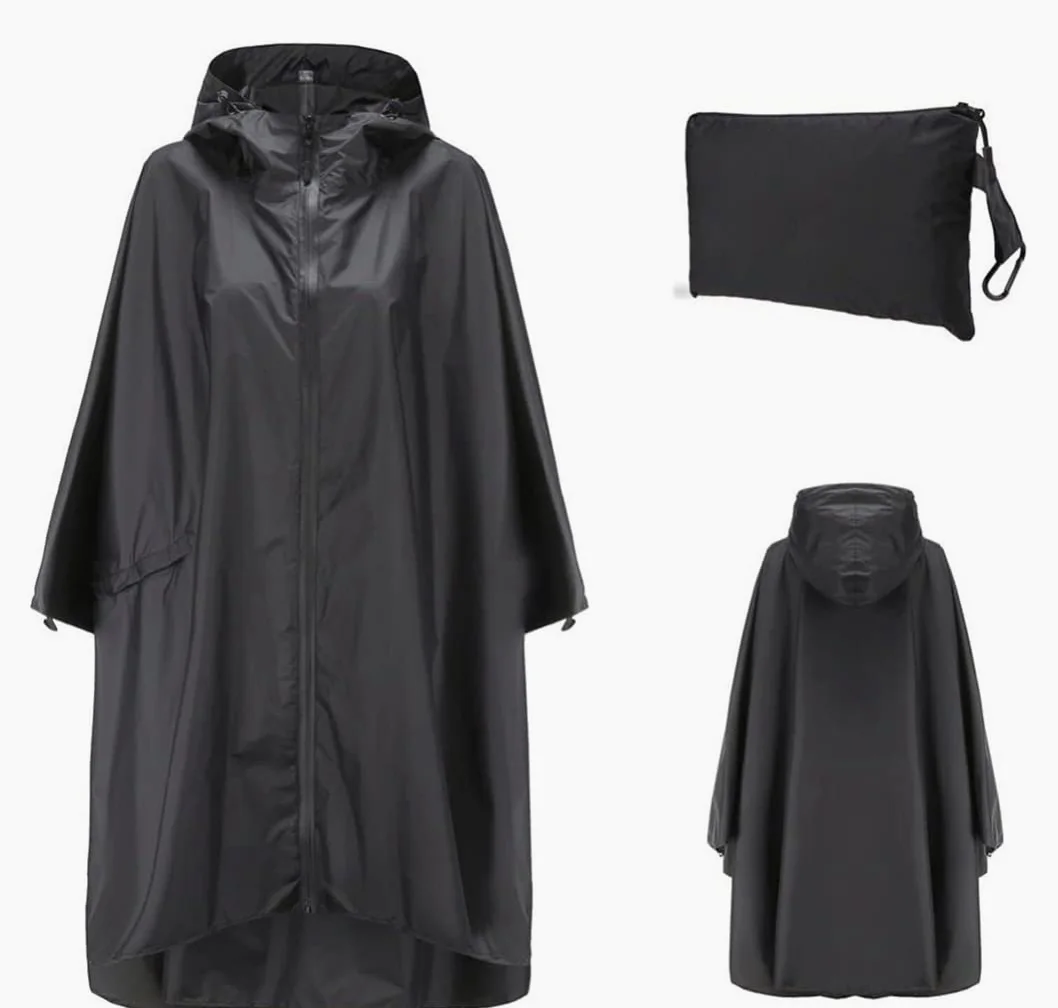 IRYZE Poncho Lluvia Chubasqueros Poncho De Lluvia Unisex Con Capucha Impermeable Con Cremallera Chaqueta Impermeable Para Adultos Mujeres Hombres Poncho Chubasquero
