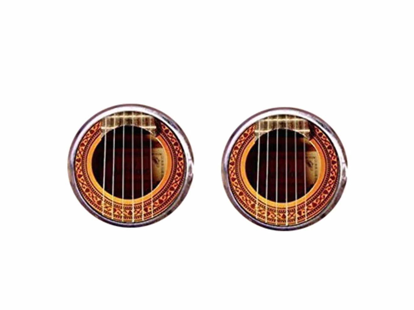 Gemelos personalizados Death Devil con imagen artística de guitarra acústica