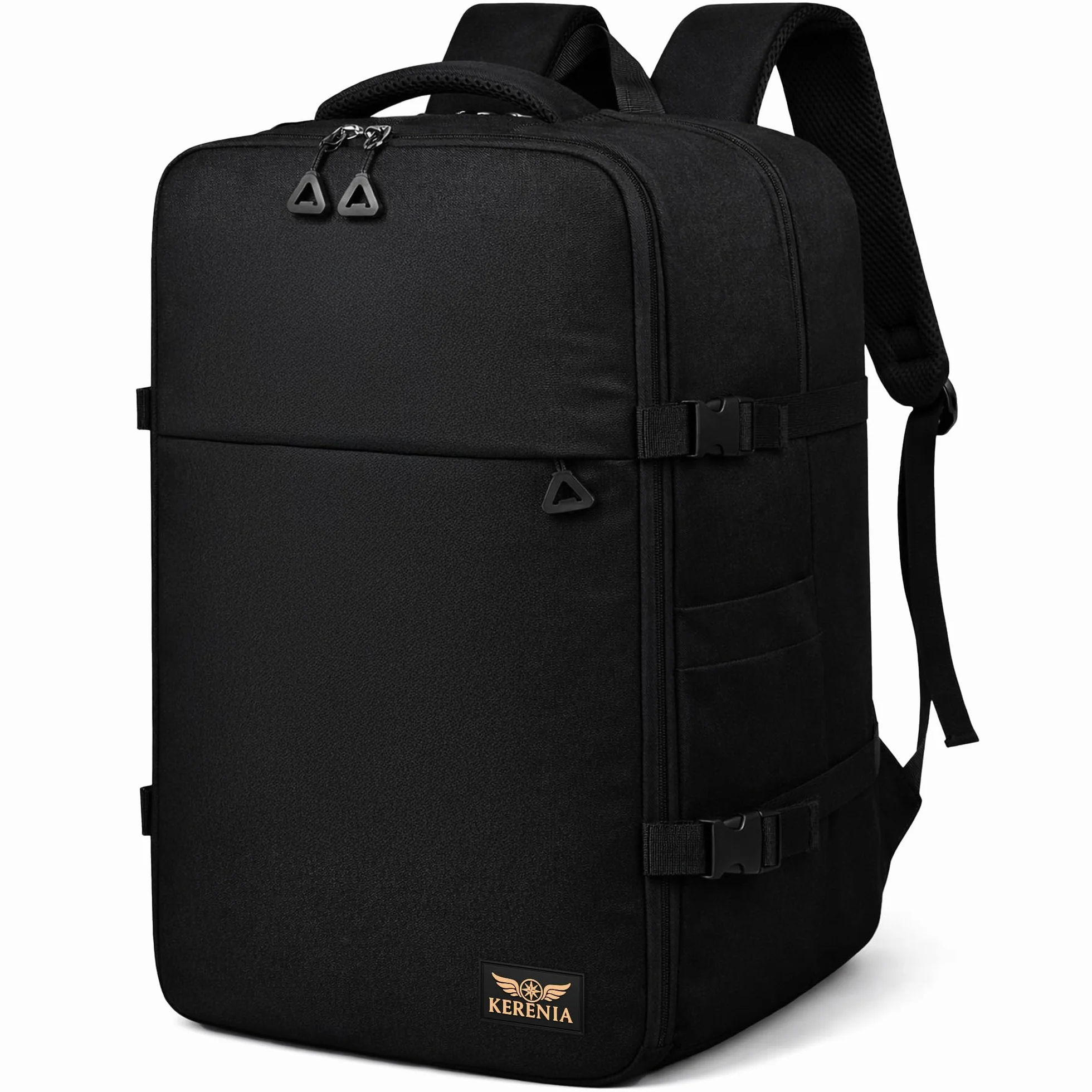 mochila cabina 40x30x20 24L Para Ryanair – equipaje de mano Bajo Asiento, mochila de viaje 40x30x20, Apertura 180º, Antirrobo, Compartimento portátil 15”, Banda Trolley, Diseñada en España.