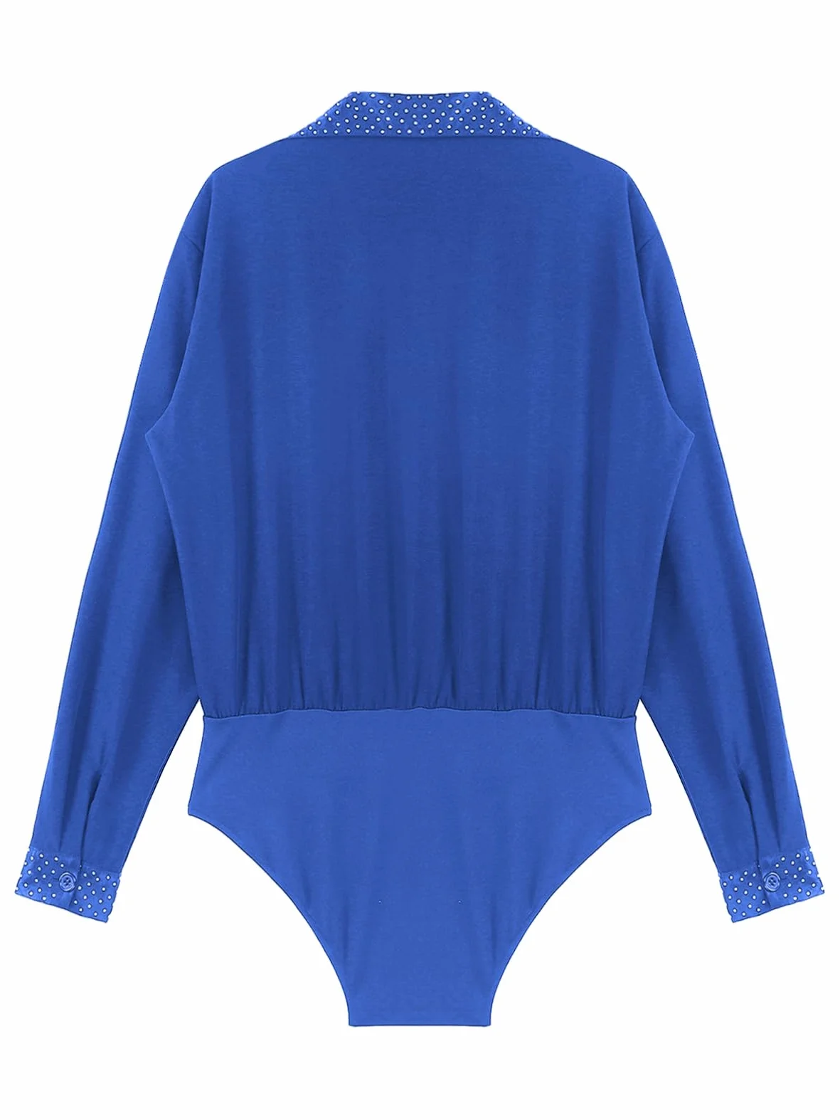 Aislor Maillot De Baile De Patinaje Artístico Para Hombre Body Plisado Manga Larga Cuello V