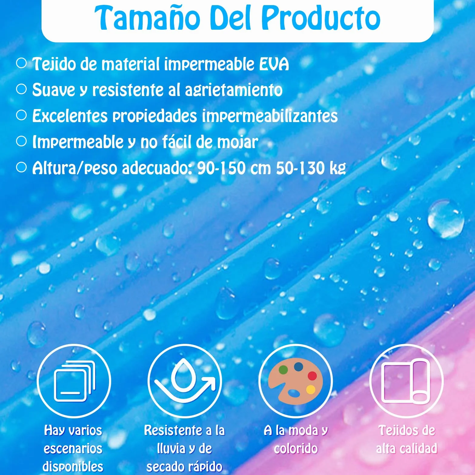 ZOCONE 3 Piezas Chubasquero Niño Reutilizable Poncho Impermeable Niño con Capucha y Botón, EVA Poncho Lluvia Capa de Chuva Criança Chubasquero Impermeable para Viajes, Senderismo, Camping
