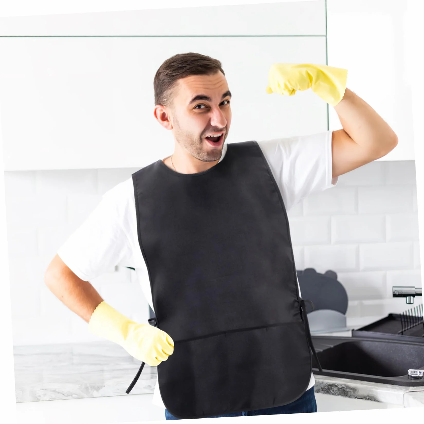 KOMBIUDA Delantal y Anti-manchas para y Peluqueros sin Mangas Resistente y Fácil de Lavar para Estilistas y Trabajos Profesionales