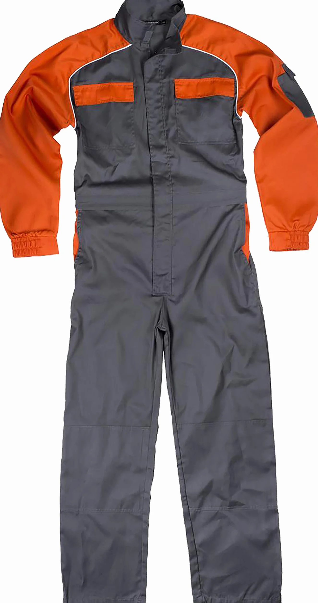 WORKTEAM Buzo de Trabajo Bicolor con Rodilleras Reforzadas, Cremallera Oculta por Solapa, Multibolsillos y Cintura Elástica. Unisex