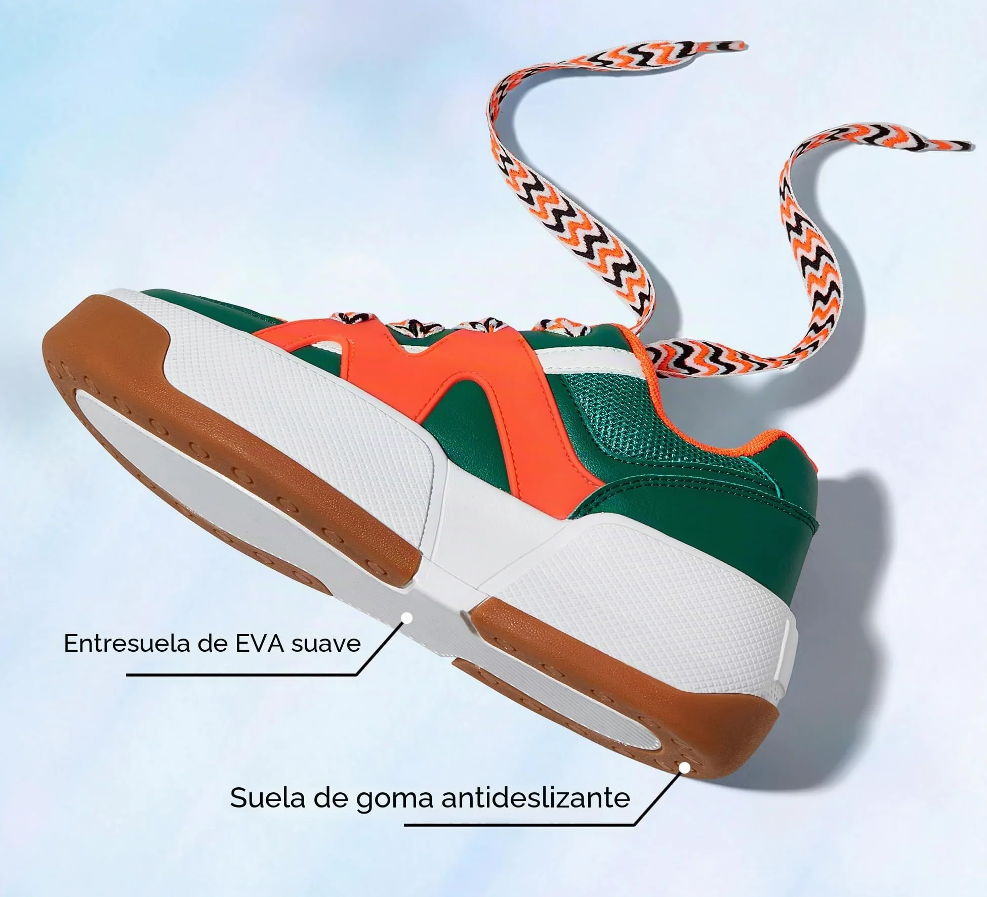 LUCKY STEP Zapatillas de Moda con Plataforma para Mujer Cómodas Suela Gruesa para Caminar y Tenis