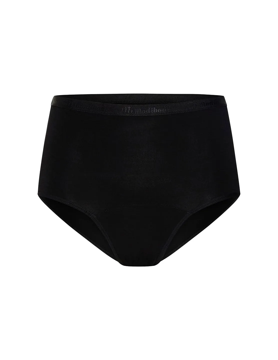 Modibodi Bragas Menstruales Mujer - Bragas Mujer para Regla Flujo Abundante Clásica Cintura Alta - Súper Absorción 50ml - Negro