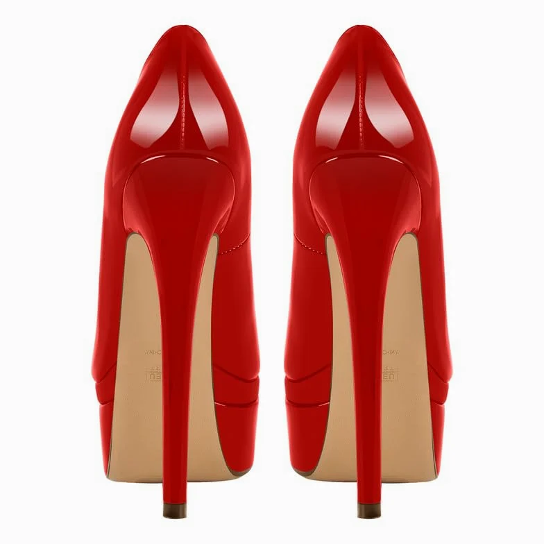 MissHeel Mujer Plataforma Tacones altos con tacón de aguja lacado
