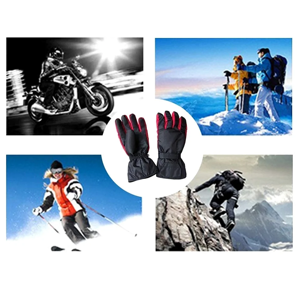 Guantes térmicos, Guantes térmicos con batería, Guantes de Mano cálidos de Invierno a Prueba de Viento para Mujeres Hombres: Senderismo, Patinaje, esquí