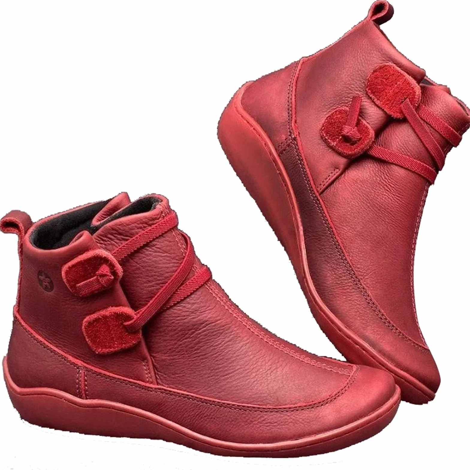 Botines de tobillo vintage para mujer, con soporte de arco con cremallera lateral, botines planos para hombre