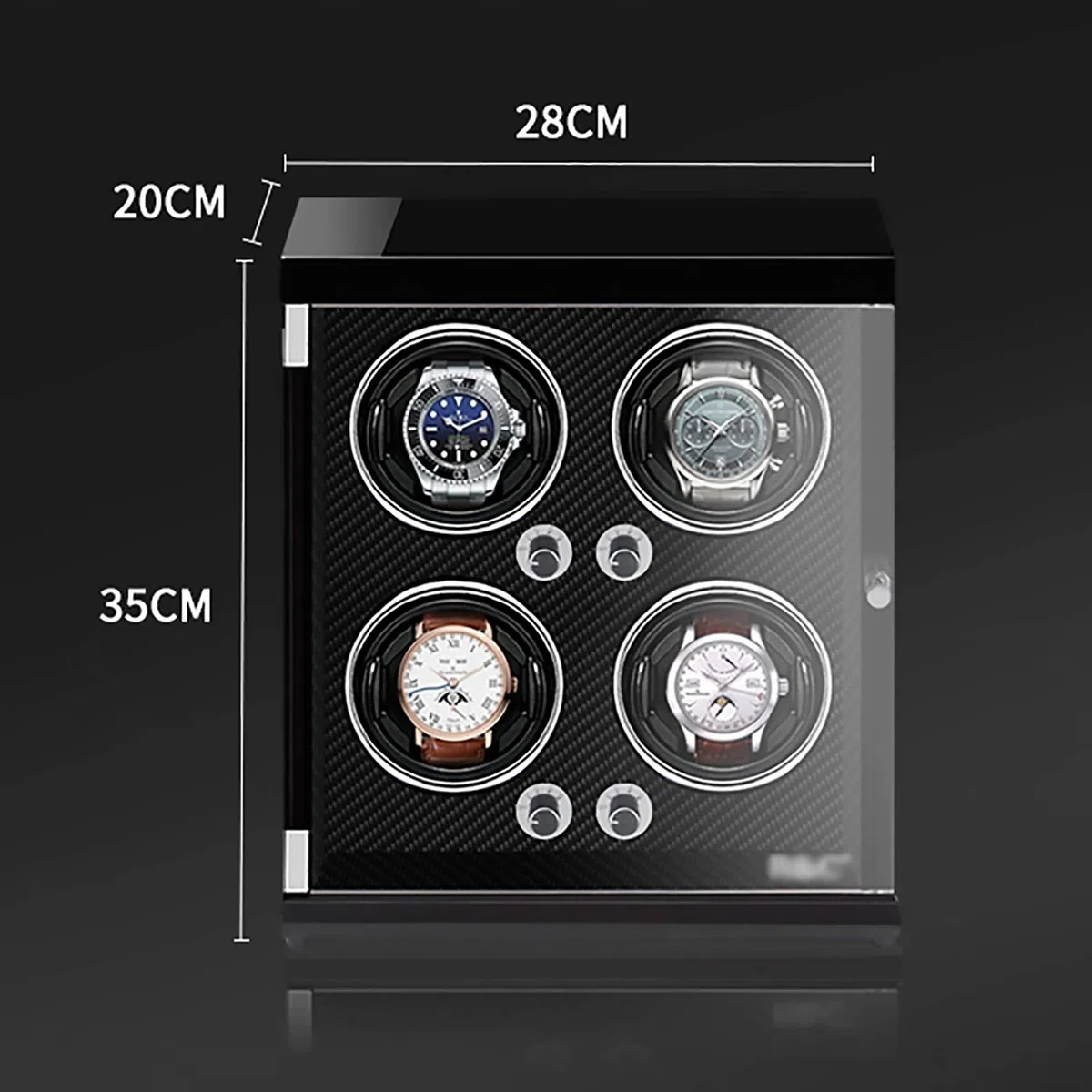 Agitador de Reloj Recargable de 4 Posiciones, enrollador de Reloj mecánico, Caja de bobinado de Reloj automático Vertical (Caja de exhibición de Reloj)