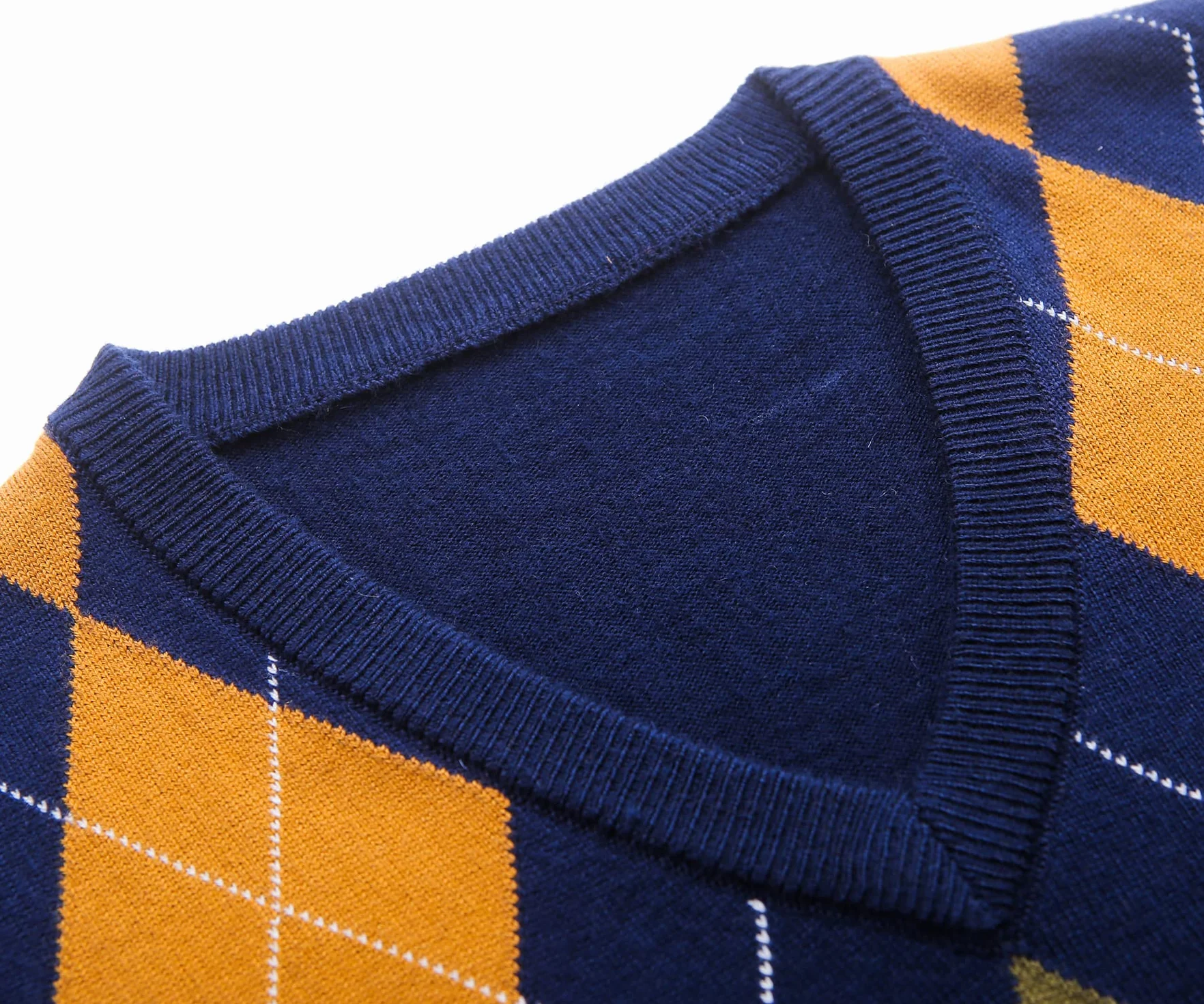 Suéter Chaleco V-Cuello para Hombre Patrón de Diamante Jersey de Cárdigan Lana sin Mangas Cuadros Chaqueta De Punto Jerséis de Invierno Otoño