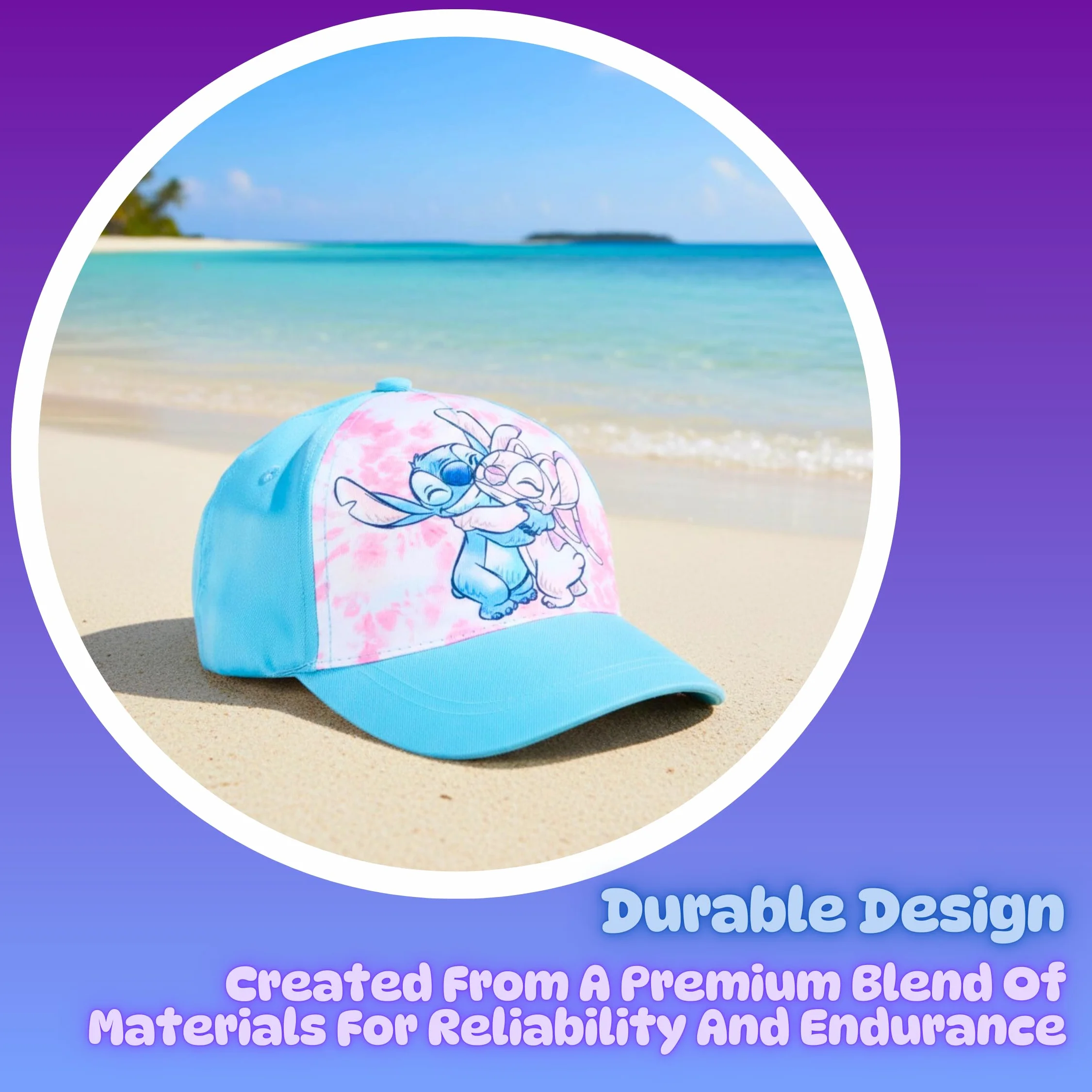 Disney Stitch y Angel Gorro para Niñas, Gorra de Beisbol Verano Infantil