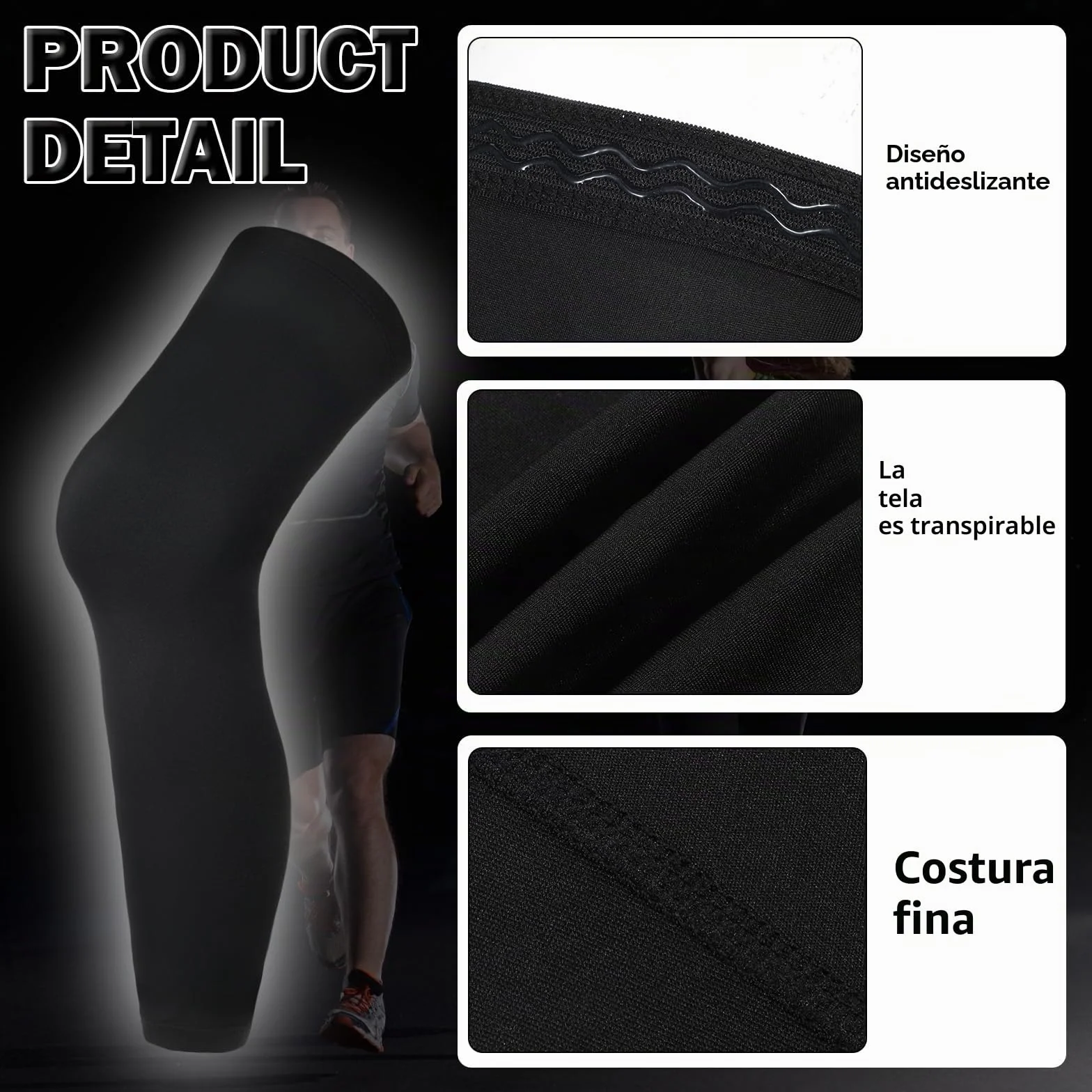 1 par de puños de compresión para las piernas, protección solar UV de verano, tobilleras largas de compresión para ciclismo, correr, baloncesto, hombres y mujeres